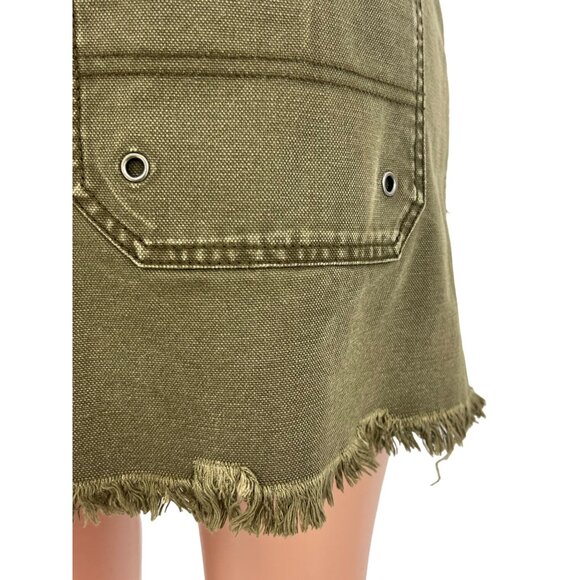NWOT Free People Army Green Utility Mini Skirt - Gorpcore Grunge Y2K Revive Boho - Picture 14 of 16
